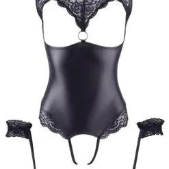 Cottelli Collection Wetlook Body Met Open Kruis