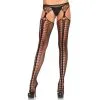 LEG AVENUE Jarretel Look Netpanty - Zwart