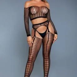 Be Wicked Run The World 2-delige Jarretel Set - Curvy