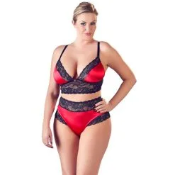 Cottelli Collection Satijnen Lingerie Set Met Kant