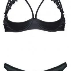 Cottelli Collection Uitdagende BH Set Met Open Kruisje - Zwart
