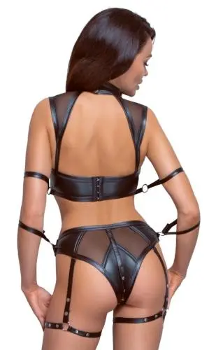 Cottelli Collection BH-set Bondage Met Bandjes - Zwart - Afbeelding 3