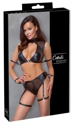Cottelli Collection BH-set Bondage Met Bandjes - Zwart - Afbeelding 6