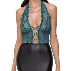 Cottelli Collection Jurk - Zwart & Groenblauw