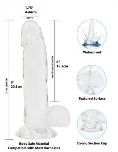 Crystal Addiction - Transparante Dildo - 19 Cm - Afbeelding 2