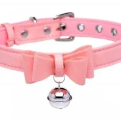 Master Series Golden Kitty Collar Met Kattenbelletje - Roze/Zilver