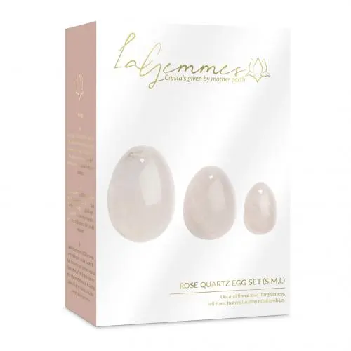 La Gemmes - 3-delige Yoni Egg Set Rose - Rozenkwarts - Afbeelding 2