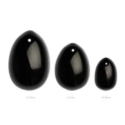 La Gemmes - 3-delige Yoni Egg Set - Zwarte Obsidiaan