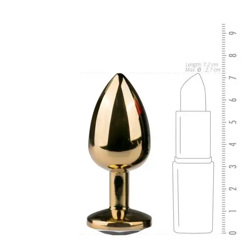 Easytoys Anal Collection Goudkleurige Metalen Buttplug Met Transparante Steen - Afbeelding 4