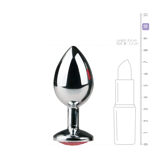 Easytoys Anal Collection Metalen Buttplug Met Roze Kristal - Zilverkleurig - Afbeelding 4