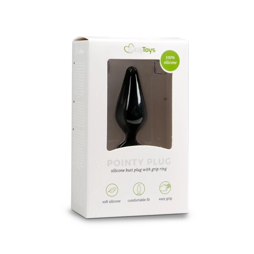 Easytoys Anal Collection Zwarte Buttplug Met Trekring - Medium - Afbeelding 2