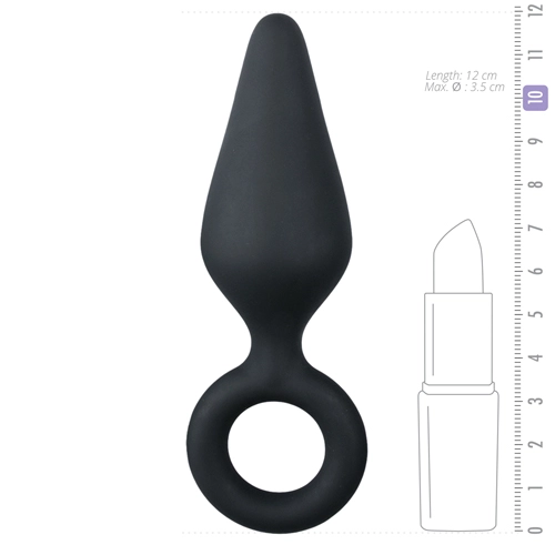 Easytoys Anal Collection Zwarte Buttplug Met Trekring - Medium - Afbeelding 5