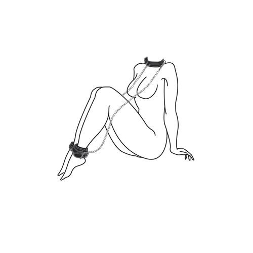 Easytoys Fetish Collection Kunstleren Halsband Met Enkelboeien - Afbeelding 2