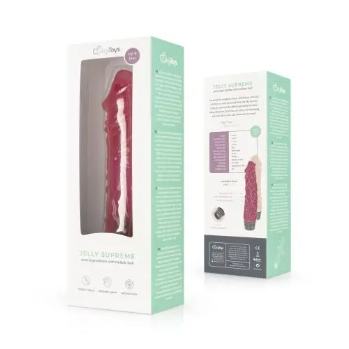 Easytoys Vibe Collection Jelly Supreme - Realistische Vibrator - Roze/Glitters - Afbeelding 6
