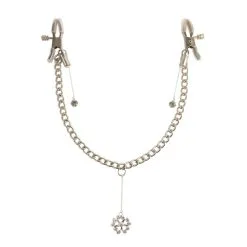 Fetish Fantasy Series Crystal Tepelklemmen Met Ketting En Diamantjes
