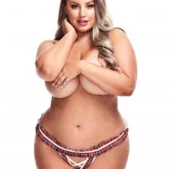 Teacher's Pet Sexy Schoolmeisje String Met Open Kruis - Rood