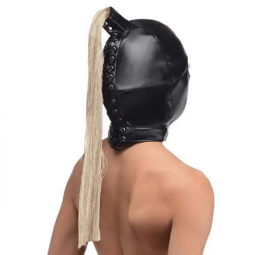 STRICT Ponytail Bondage Hood - Zwart - Afbeelding 4