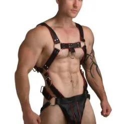 Master Series Heathen Harness L/XL - Zwart, Rood