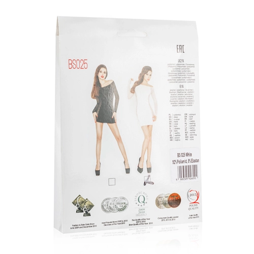 Passion Wit Mini Jurkje Met Netstof Mouwen - Afbeelding 3